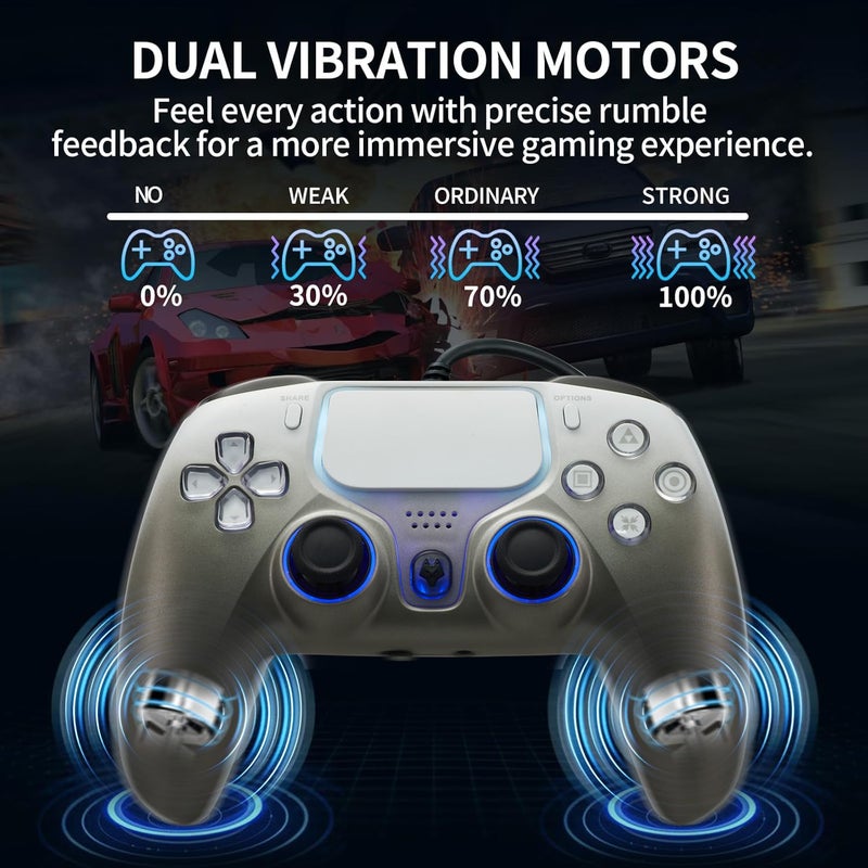 NBCP PS5 Wired Controller with Turbo, Hall Effect Triggers, Dual Vibration, 3.5mm Audio Jack Gamepad for PS5/PS4/PC/Steam Gaming - Image 5
